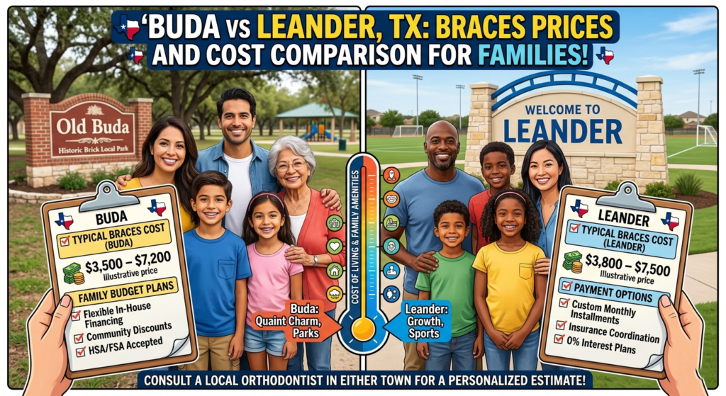 Buda vs Leander, TX: Braces Prices and Cost Comparison for Families!